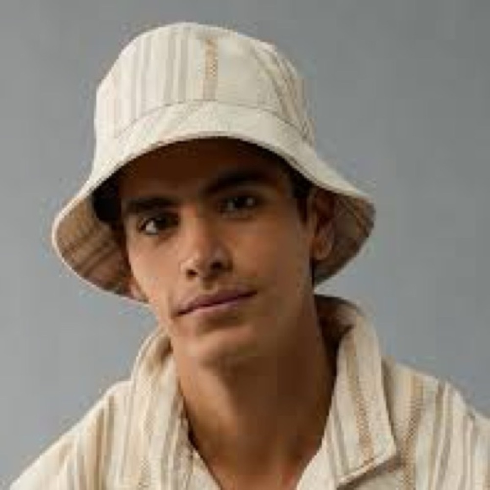 New American Eagle Outfitters Bucket Hat L brown Tan canvas L/XL unisex - Picture 7 of 8